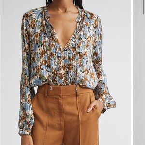 Linds Pleated Silk Top